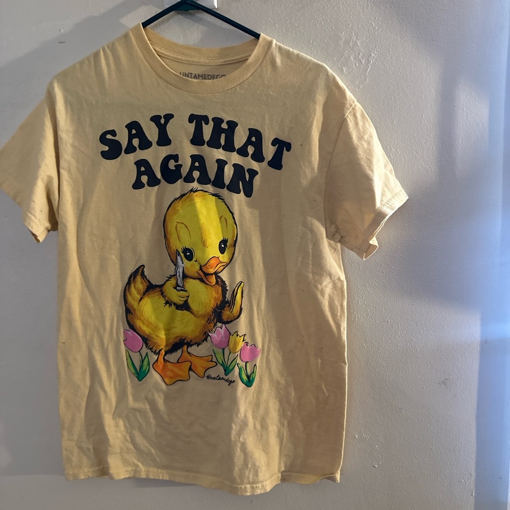 Yellow Graphic T-Shirt with Duck Print